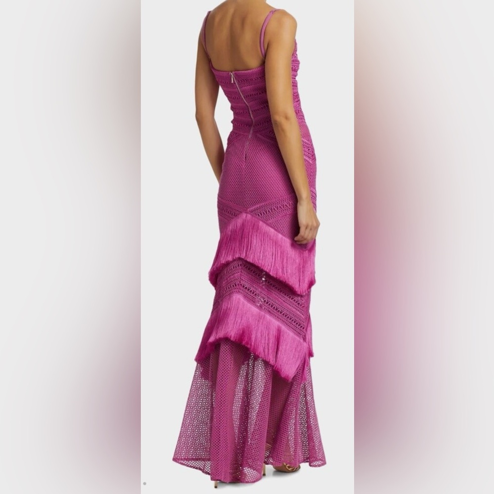 PatBO Fuchsia Pink Crochet Fringe Maxi Dress - Picture 2 of 3